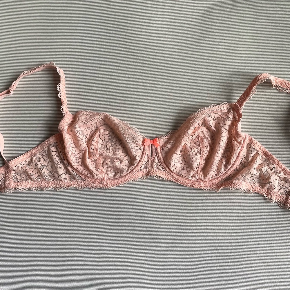 Gilligan & O’malley pink lace balconette bra 34D